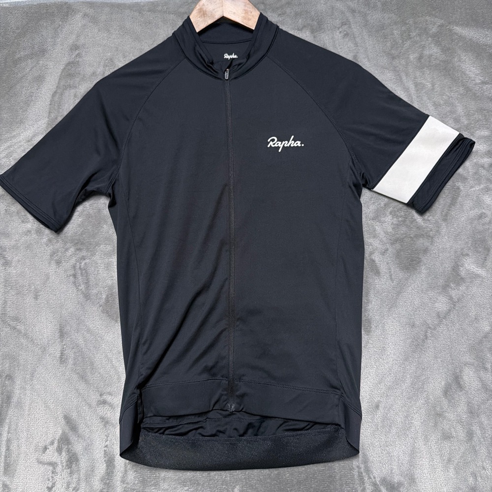 Rapha Core Jersey Cycling Jersey Mens Medium Black Short Sleeve Full Zip Bike